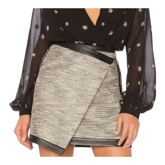 NWT Lovers + Friends Riley Faux Wrap Mini Skirt in Frisco Tweed Women's … - Picture 1 of 10